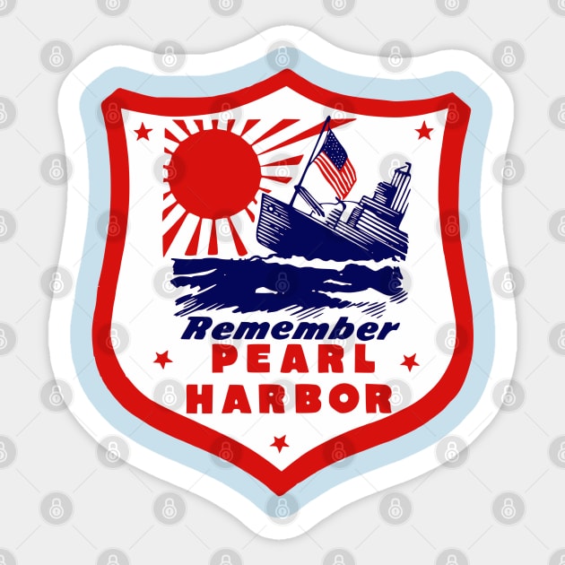 World War II - Remember Pearl Harbor Sticker by Yesteeyear